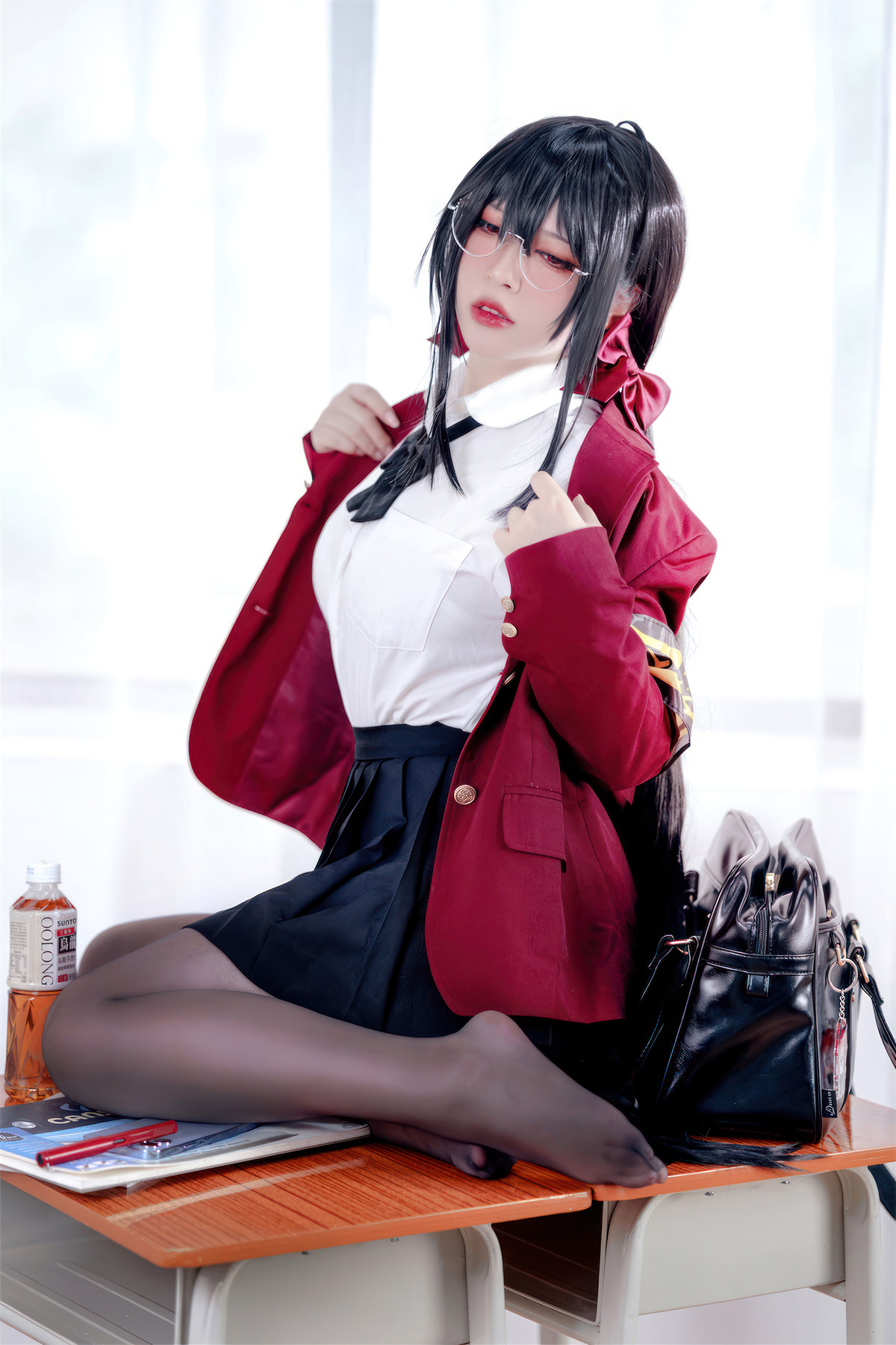 Эротический Cosplay 半半子Banbanko 大凤 风纪委员 anime