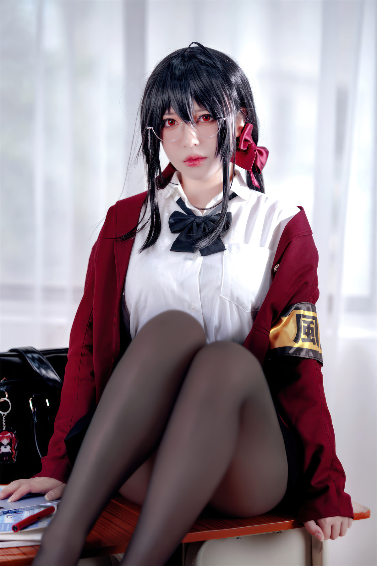 Блудный Cosplay 半半子Banbanko 大凤 风纪委员 тема сисек раскрыта